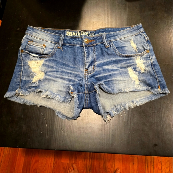 Machine Low-rise Denim Shorts - Picture 1 of 4